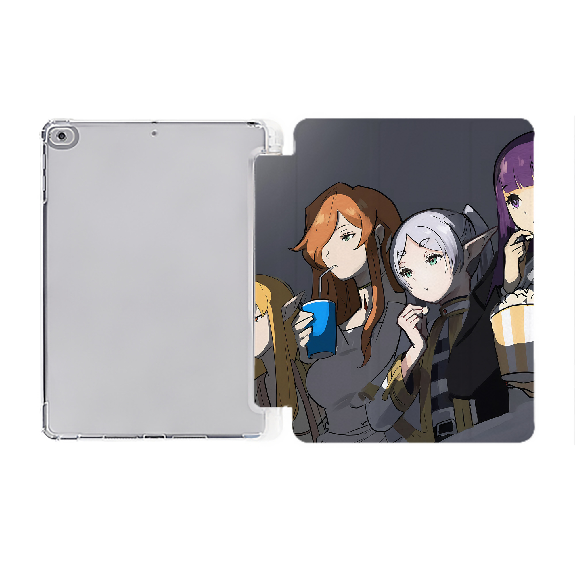 （画像用） 葬送のフリーレン Frieren IPad ケース ペン収納付き 三つ折りスタンド PUレザー×シリコン 対応機種9.5/10.5/10.9インチ